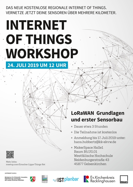 Poster zum Workshop "Internet of Things Workshop" am 24.7.2019 (Abb.: Julia Doliwa)